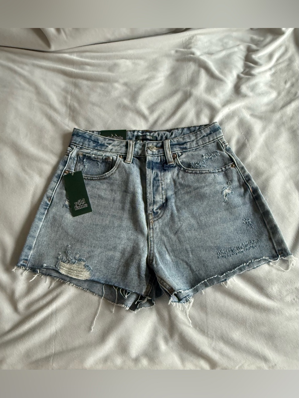 Wild Fable High-Rise Light Blue Distressed Denim Shorts NWT